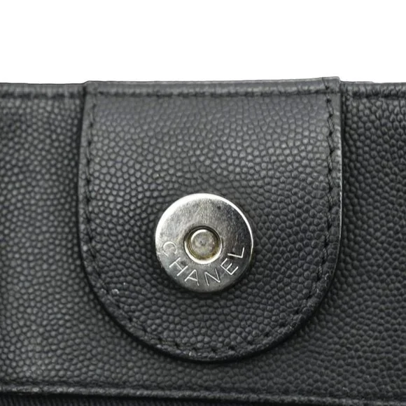 CHANEL  Coco Eyelets Large Leather Shopping Tote Shoulder Black - Picture 12 of 16